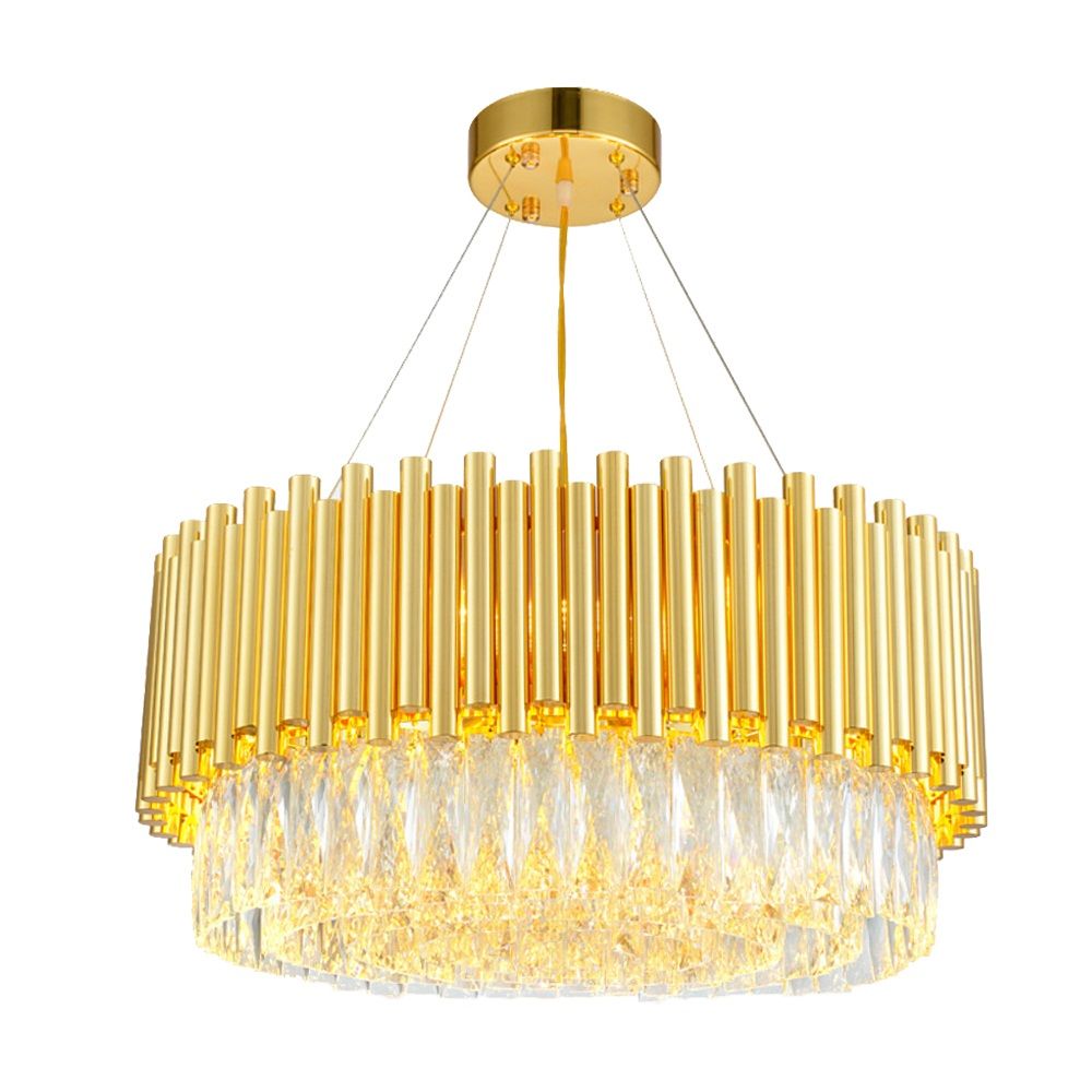 Luxury Modern Crystal Chandelier Round Gold Hanging Chandeliers Luxury Modern Crystal Chandelier Round Gold Hanging Chandeliers Indoor Lighting Fixture With Iron Clear For Living Room Pendant Fixtures