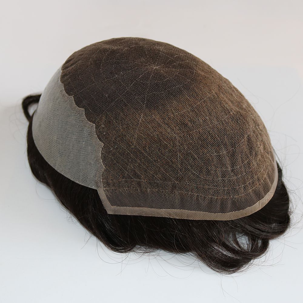 100 Indian Human Hair Replacement System For Men Toupee Mens