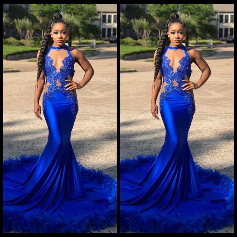 blue royal prom dresses