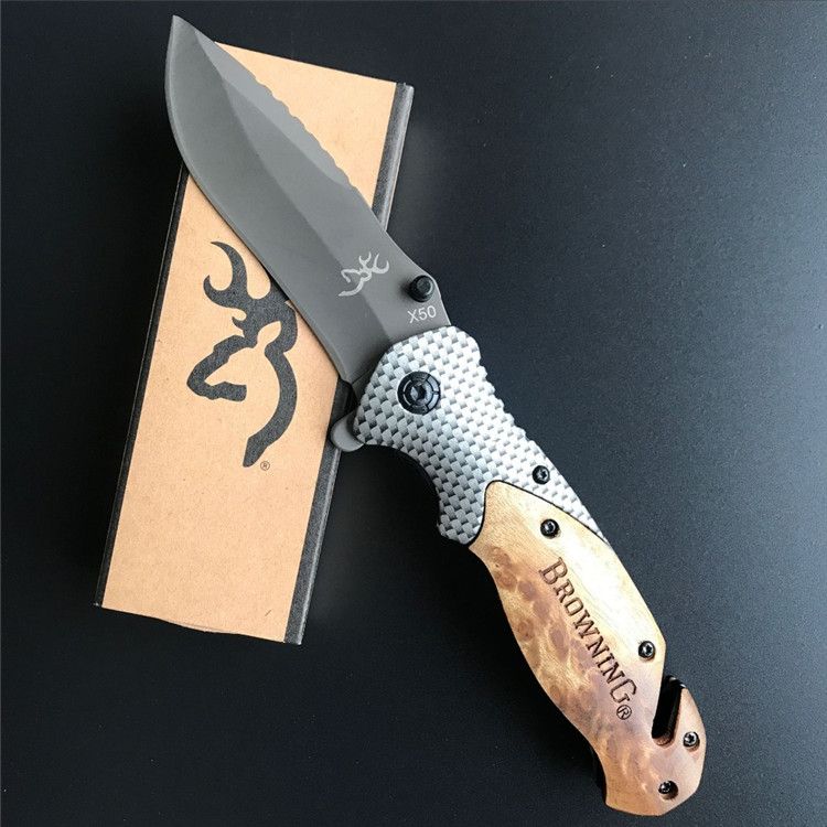 Browning X50 Tactical Folding Surviving Knife Pocket Knife Steel Blade
