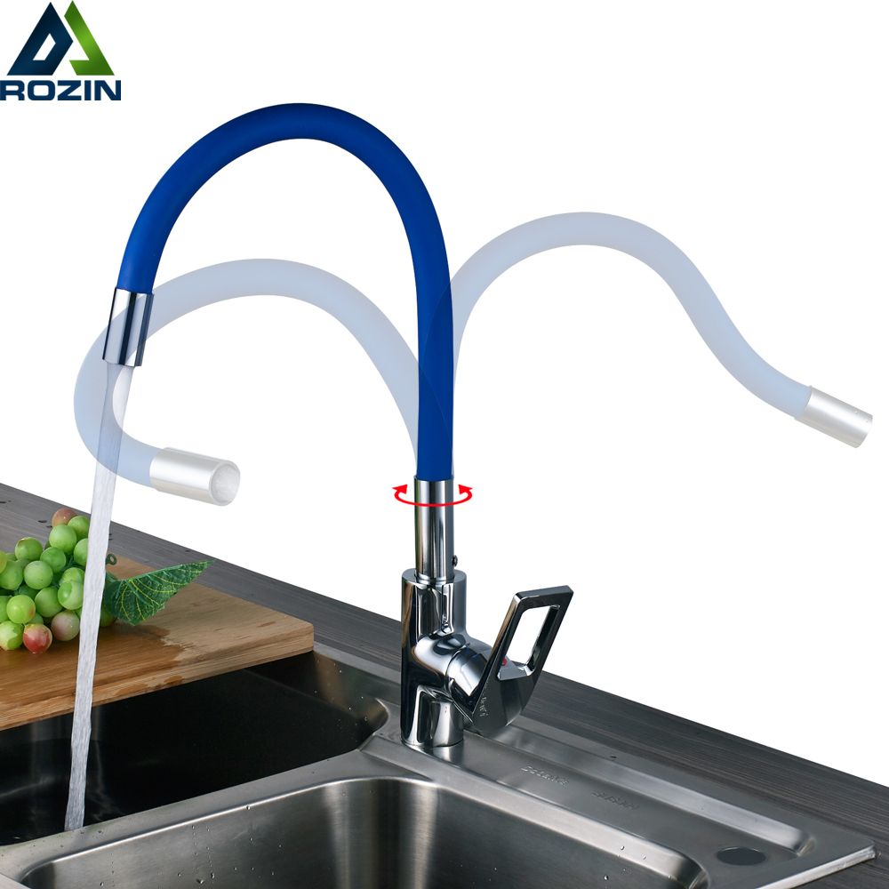 Newly Green Kitchen Sink Faucet One Hole Any D Hot And Cold Water Crane Deck Mounted Flexible Neck Mixer Tap