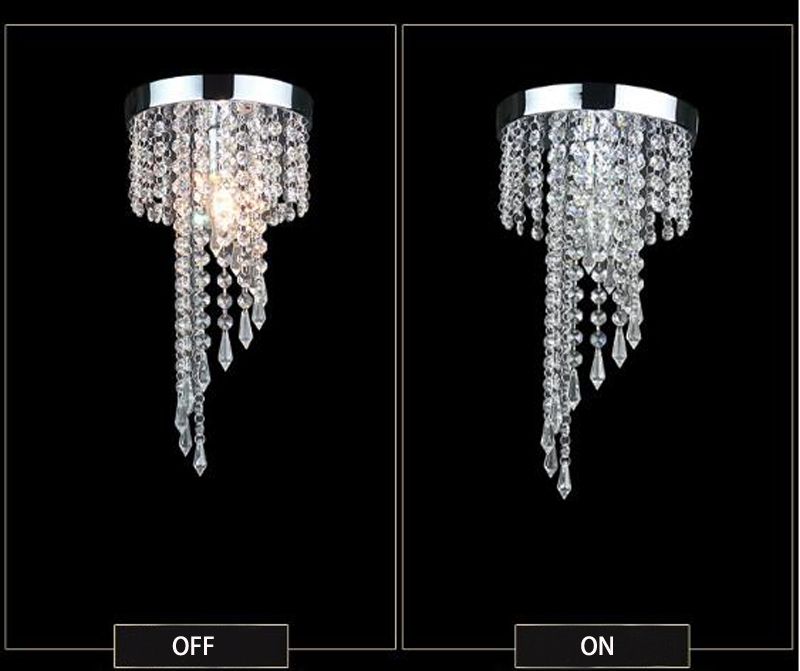 Crystal Chandelier Light Led Ceiling Lamp Fixture Clear Crystal Lustre