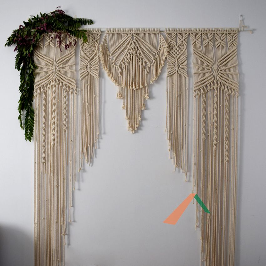 Macrame Woven Wedding Backdrop Curtain Wall Hanging Party Boho