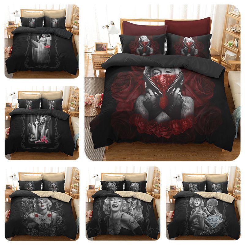 Marilyn Monroe 3d Printed Sugar Skull Bedding Set Black Beauty Duvet Cover Pillowcase Home Textile Quilt King Size From Wl1054368262 42 03 Dhgate Com Marilyn Monroe 3d Printed Sugar Skull, Marilyn Monroe Bedding King Size