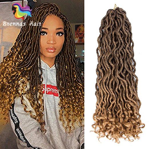 Curly Faux Locs Crochet Hair Deep Wavy Crochet Braids Synthetic