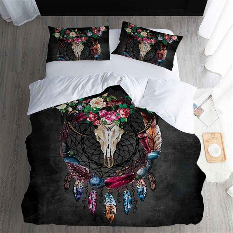 Gothic Bohemian Style Bedding Set Luxury Duvet Cover Gothic Bohemian Style Bedding Set Luxury Duvet Cover Single Fl Pillowcase Bedclothes Home Textile Hotel Sheet Sets From