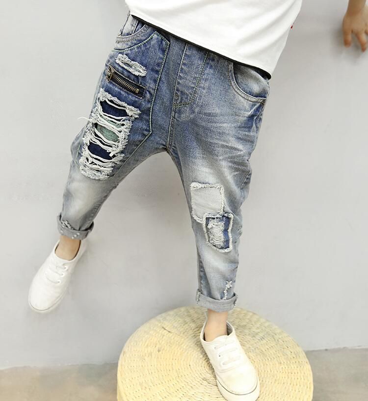 Koop Merkbroek Jongens Jeans Kinderen Broeken Mode Kinderen Jongens  Gescheurde Jeans Kids Mode Denim Broek Baby Casual Jean Baby Boys Goedkoop  | Snelle Levering En Kwaliteit | Nl.Dhgate