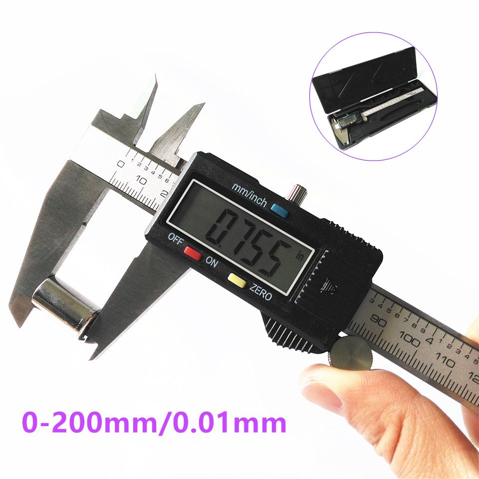 2021 YIKODA Vernier Caliper 0 200mm Accuracy 0.01mm Ruler Digital