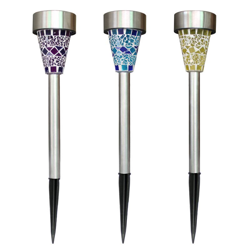 2019 Star Solar Garden Lights Mosaic Stainless Steel Star Solar Garden Lights 3 Color Mosaic Stainless Steel Landscape For Lawn Path Patio Walkway
