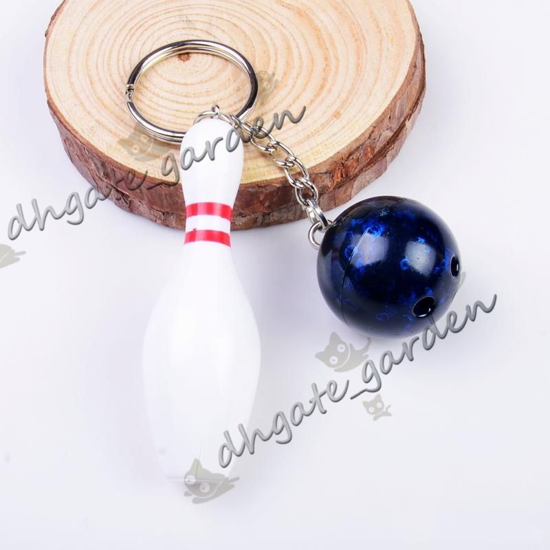 New Metal Bowling Ball Key Chains Fashion Novelty Sports Key Rings