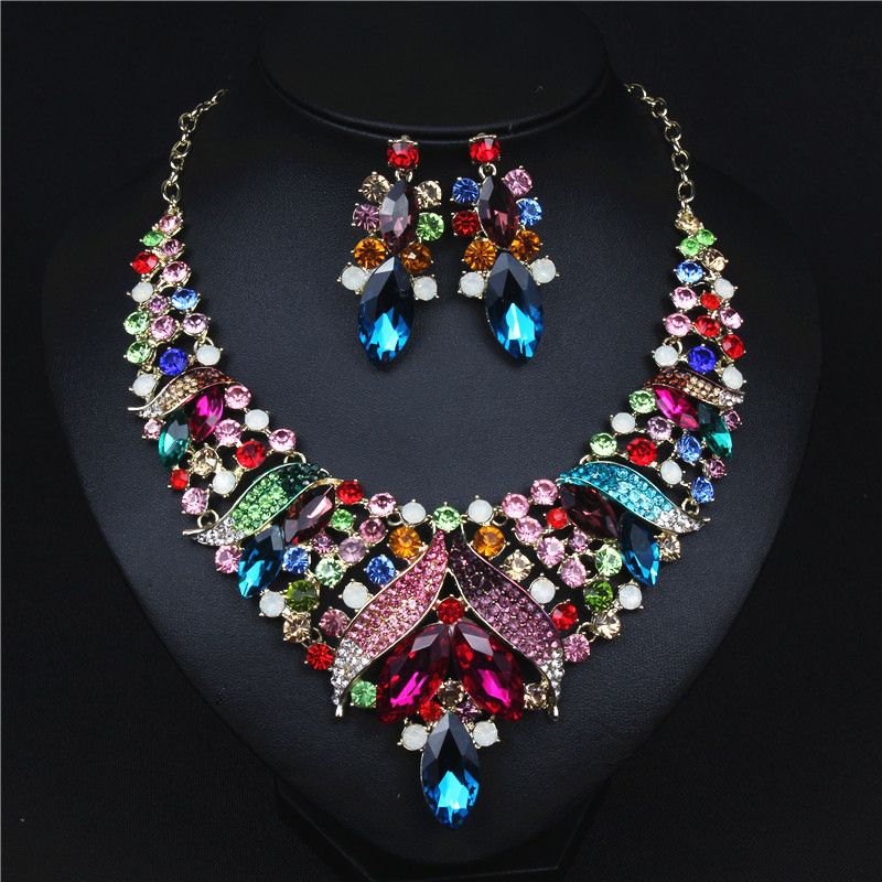Evening Jewelry Set For Women Necklace And Earrings Bridal Jewelry Sets