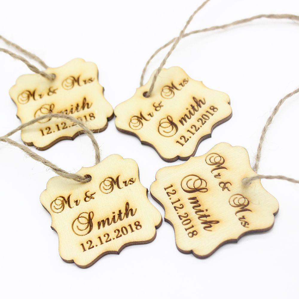 40x40mm personalized engraved wooden