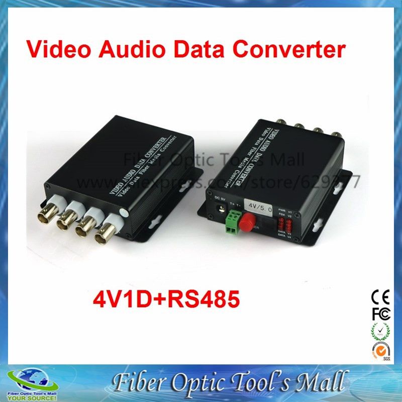 1 pair 2 pieces lot 4 channel video optical converter fiber optic video optical transmitter \u0026 receiver 4ch rs485 data fiber optical measuring channel 1