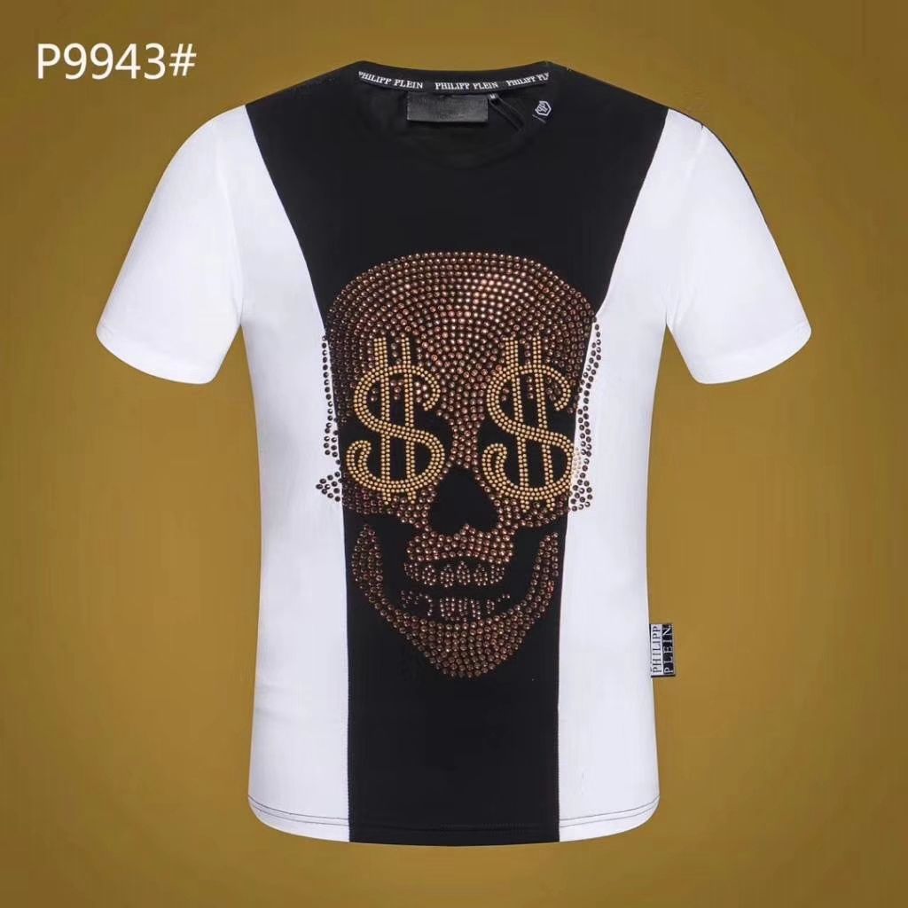 18ss New Designer Brand T Shirts For Men Tops Skulls Hot Drilling PP T ...