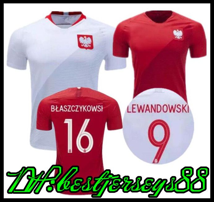 Online Cheap 2018 World Cup POLAND Soccer Jerseys Home Away Lewandowski