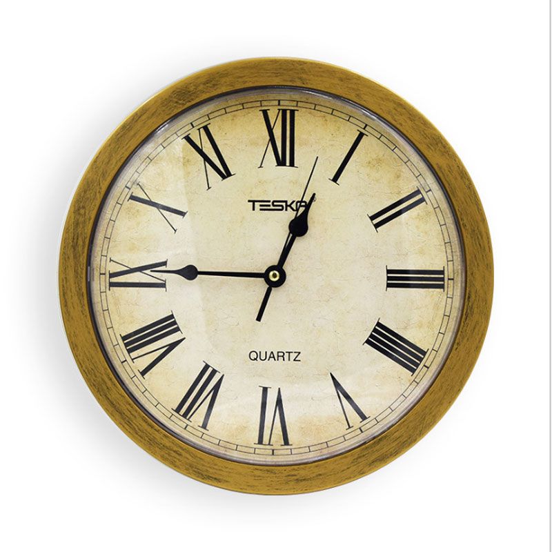 Retro Gold Quartz Wall Clock Safe Secret Security Stash Creative Vintage Jewelry Storage Box