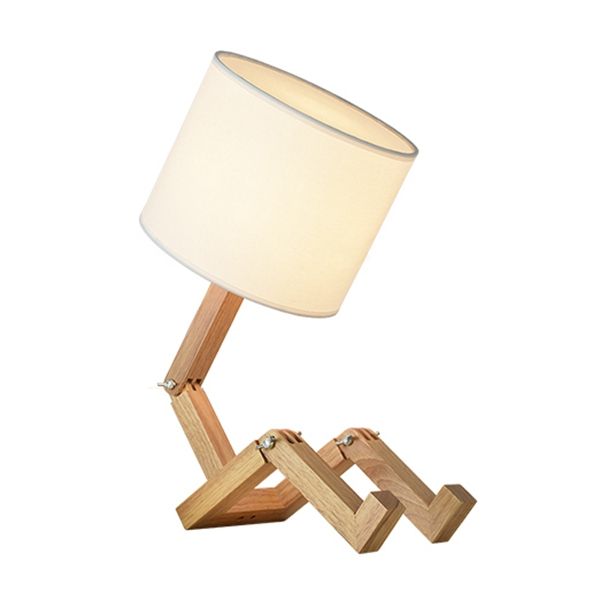 Lampe V Forme Wish Benchtop De Robot Bois Led 220 Intérieur Plug Phare Mignon Recherche Éclairage Moderne Us En Bureau EI29WDH