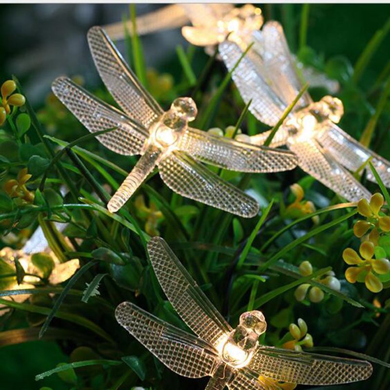 Dragonfly Solar Powered 20 Led String Lights Outdoor Party Dragonfly Solar Powered 20 Led String Lights Outdoor Party Holiday Wedding Garden Decoration Clear Cool From