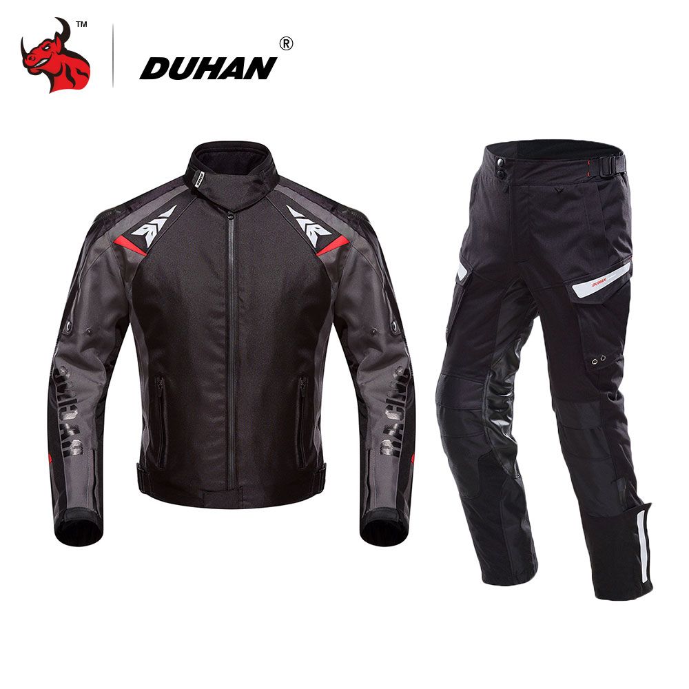 Duhan Men S Oxford Waterproof Motorcycle Racing Jacket And Pants Black Professional Race Automobile