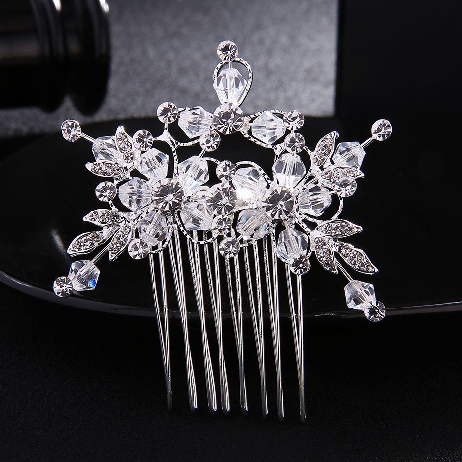 2020 Wedding Hair Comb Leaf Decorative Hair Clips Clear Austrian