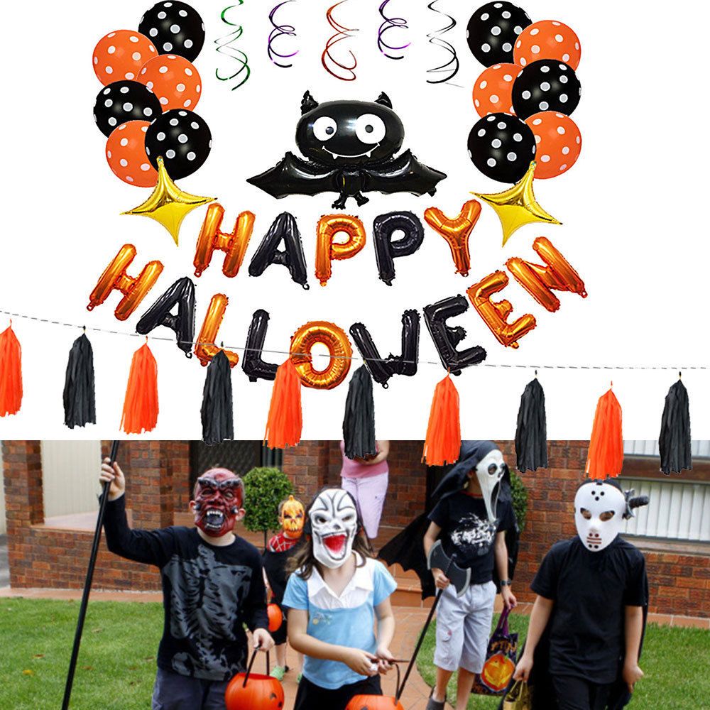 2018 halloween theme bat balloon party decoration club bar props