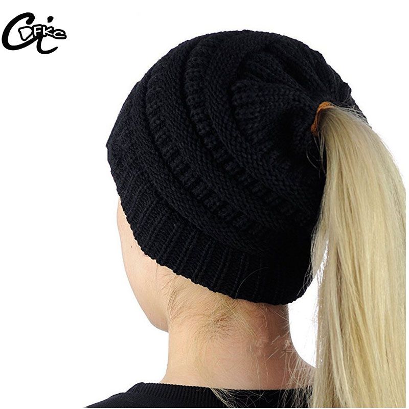 Acheter Petit En Gros Doux Queue De Cheval En Tricot Femmes Bonnet Tricot Bonnet Chapeau Bonnet D\u0027hiver, Soutien Mélanger Différentes Couleurs De $61.37 Du