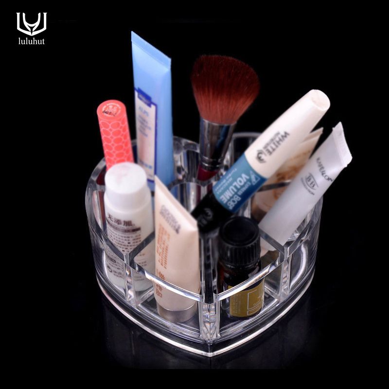 2018 Whole Acrylic Makeup Organizer Heart Shape Desk Accessories 2018 Whole Acrylic Makeup Organizer Heart Shape Desk Accessories Lipstick Brush Plastic Storage Desktop Box Jewelry From Luzhenbao524