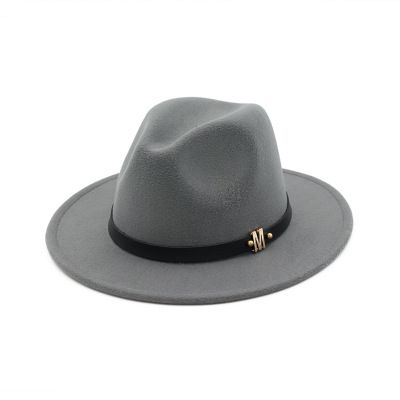 Wool Hat Gentleman Mens Black Dad Fedora Hats Woolen Wide Brim Jazz Church Caps