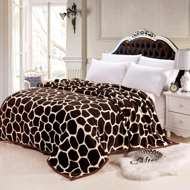 2018 coffee throws blanket stone printed fleece fabric 150x200cm velour blankets queen size