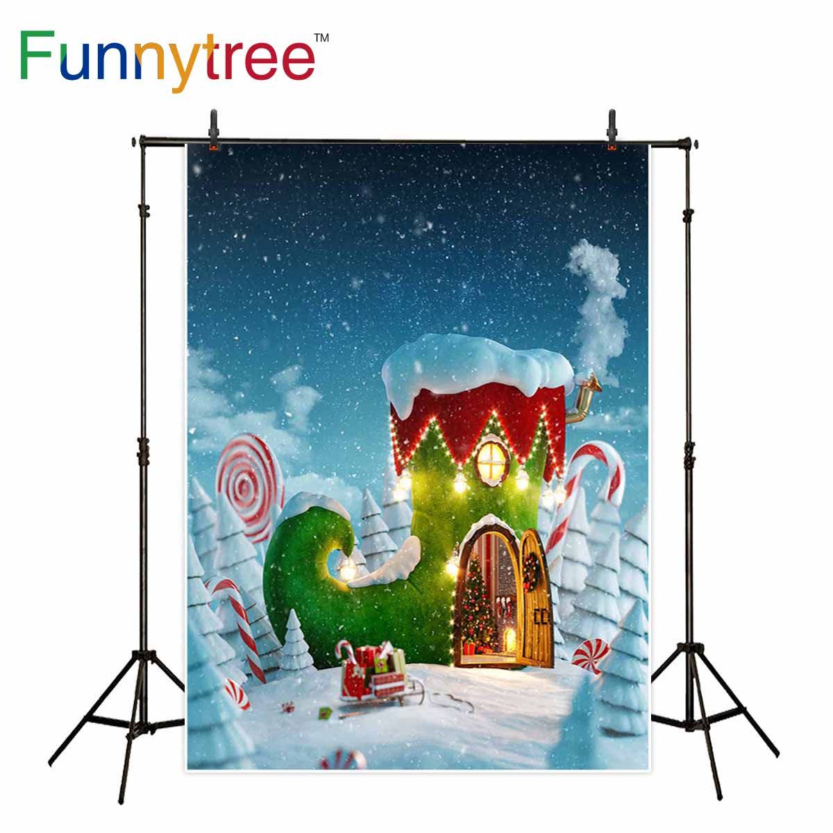 2018 Wholesale Backgrounds For graphy Studio Fariy Tale Boot House Christmas Winter Snow Children Backdrop booth call From Shuangyin003