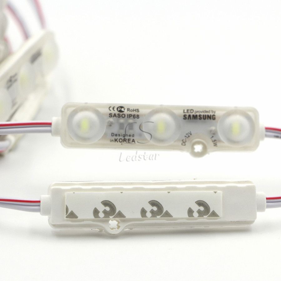 IP68 Injection LED-modul 5630 1.5W 3LEDS SIGN Backlights Vattentät Röd Vit Blå 12V 60Lm Varje reklamljus