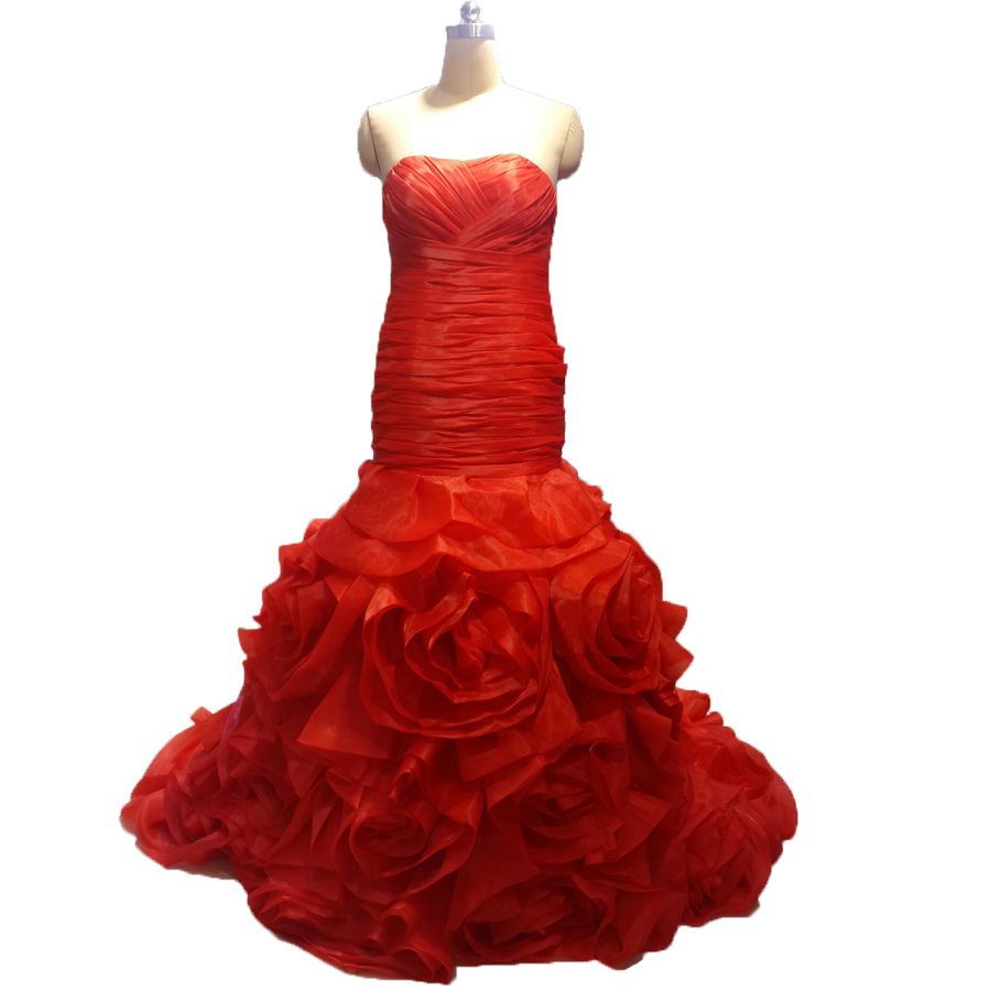 plus size red mermaid dress