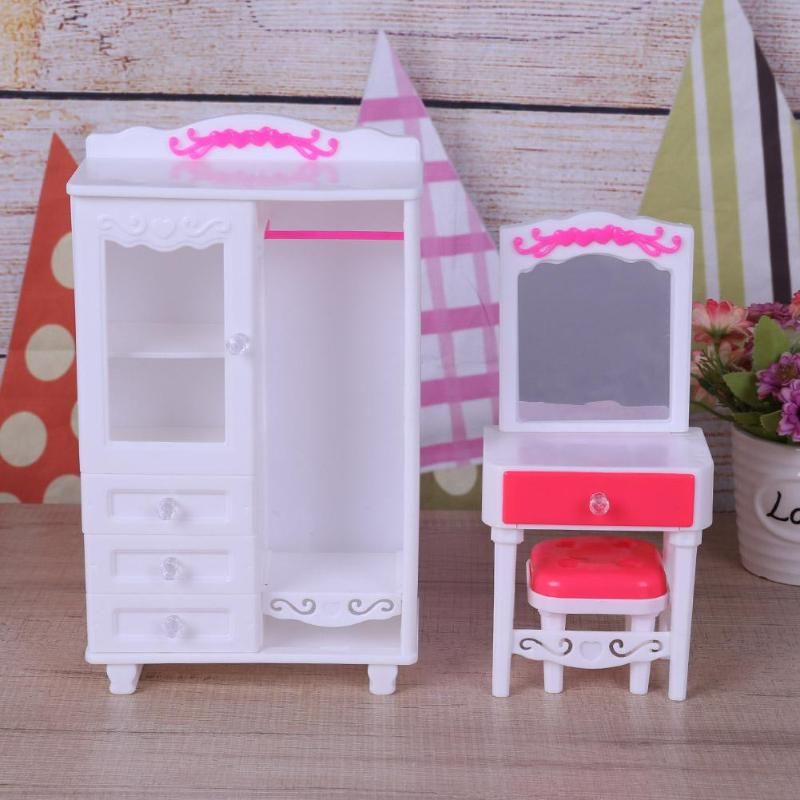 Miniatur Kunststoff Schlafzimmer Möbel Spielzeug Set Mädchen Kinder Spielhaus Puppenhaus Schlafzimmer Möbel Puppenzubehör Miniatur Kunststoff Schlafzimmer Möbel Spielzeug Set Mädchen Kinder Spielhaus Puppenhaus Schlafzimmer Möbel Puppenzubehör