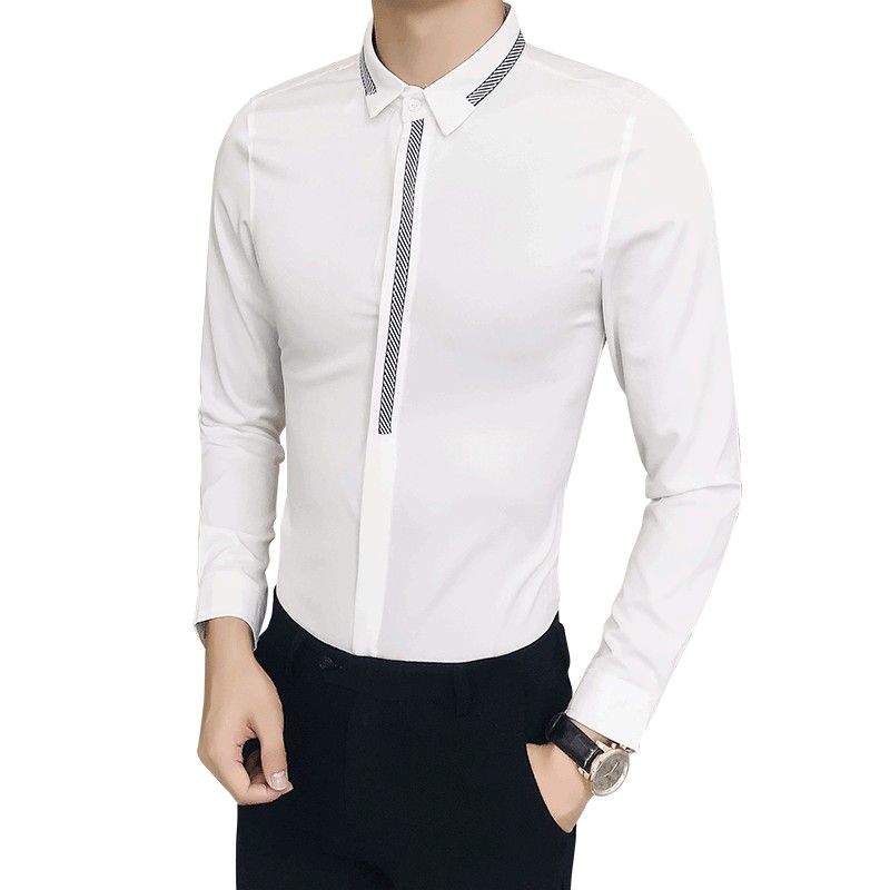 Informales Larga Vestir Blanca Hombres Marca Manga La Fit Camisas Prom Smoking Más 2018 Camisa Diseñador De Tamaño Slim Club Nueva Night Nn8wm0
