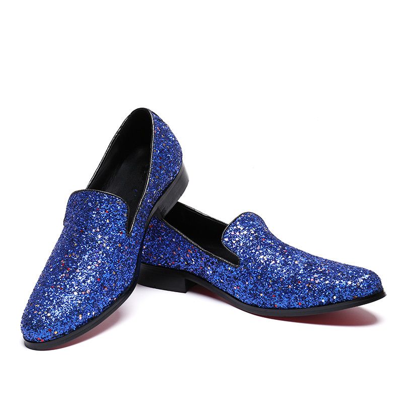 Fashion Loafers Mens Flats Sequins 