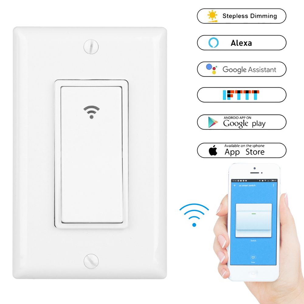 Smart Light Switch >> Wifi Smart Light Switch Us Plug 2000w Wireless Remote Control In Wall Switch For Fan Lights Compatible With Alexa Google Smart Light Switch >> Wifi Smart Light Switch Us Plug 2000w Wireless Remote Control In Wall Switch For Fan Lights Compatible With Alexa Google