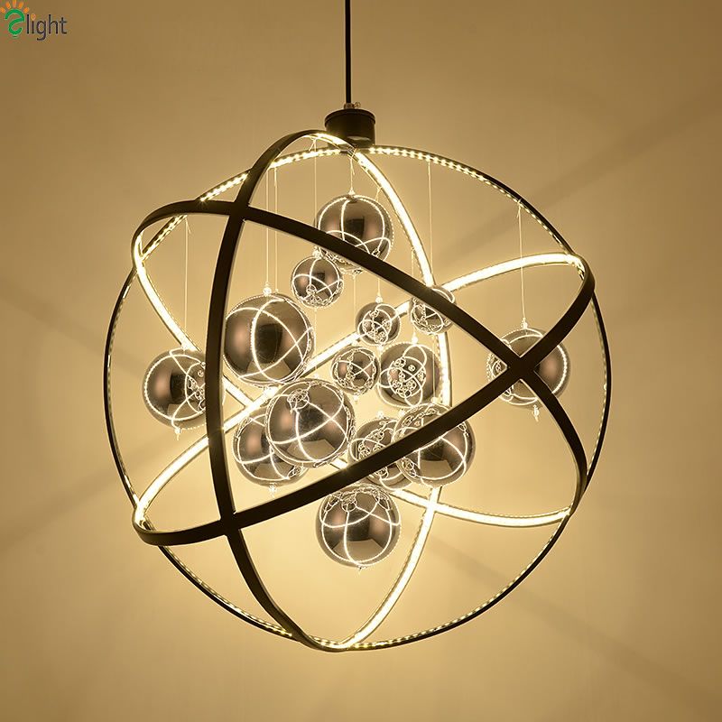 Nordic Globe Metal Led Pendant Chandeliers Lighting Re Chrome Nordic Globe Metal Led Pendant Chandeliers Lighting Re Chrome Glass Ball Dining Room Lamp Hanging Lights Rope Chandelier Gold