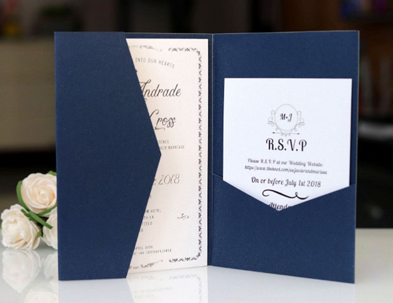 blank tri fold invitation envleop solid pocket invitation shell