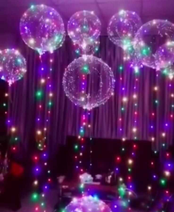 Luminous Led Balloon Colorful Transparent Round Bubble Decoration Party