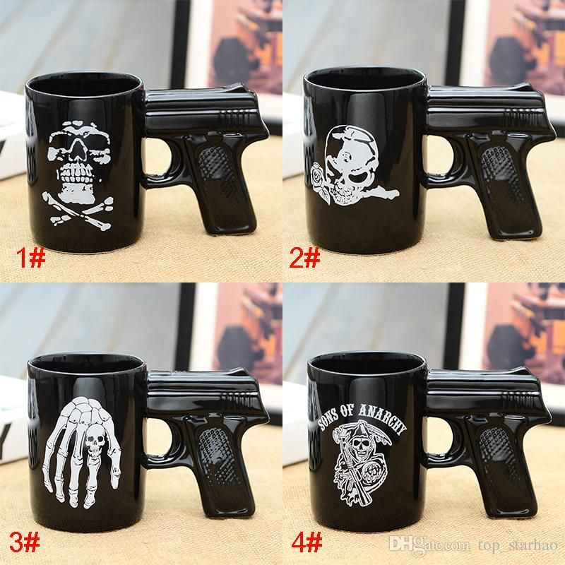 2017 new pistol grip coffee cups mug funny gun mug milk tea cup