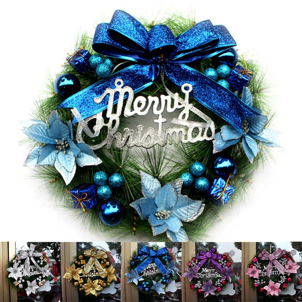 2018 30cm Christmas Wreath Door Curtain Hanging Ornaments Xmas Flower Props For Christmas Tree Party Home Deco From Hopestar168 $30 88