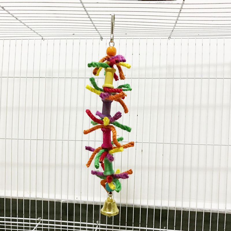 Acheter Perroquet Gnaw Jouets Coloré Coton Corde Rongeant String Cage à Oiseaux Pendentif Multicolore Popinjay Favor Balançoire Vente Chaude 6ym Y De