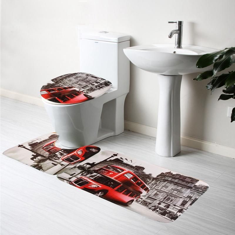 Whole 3 Pattern Bath Mats Set Non Slip Bathroom Carpet Whole 3 Pattern Bath Mats Set Non Slip Bathroom Carpet Pedestal Rug Lid Toilet Cover Pad Water Absorption Trim
