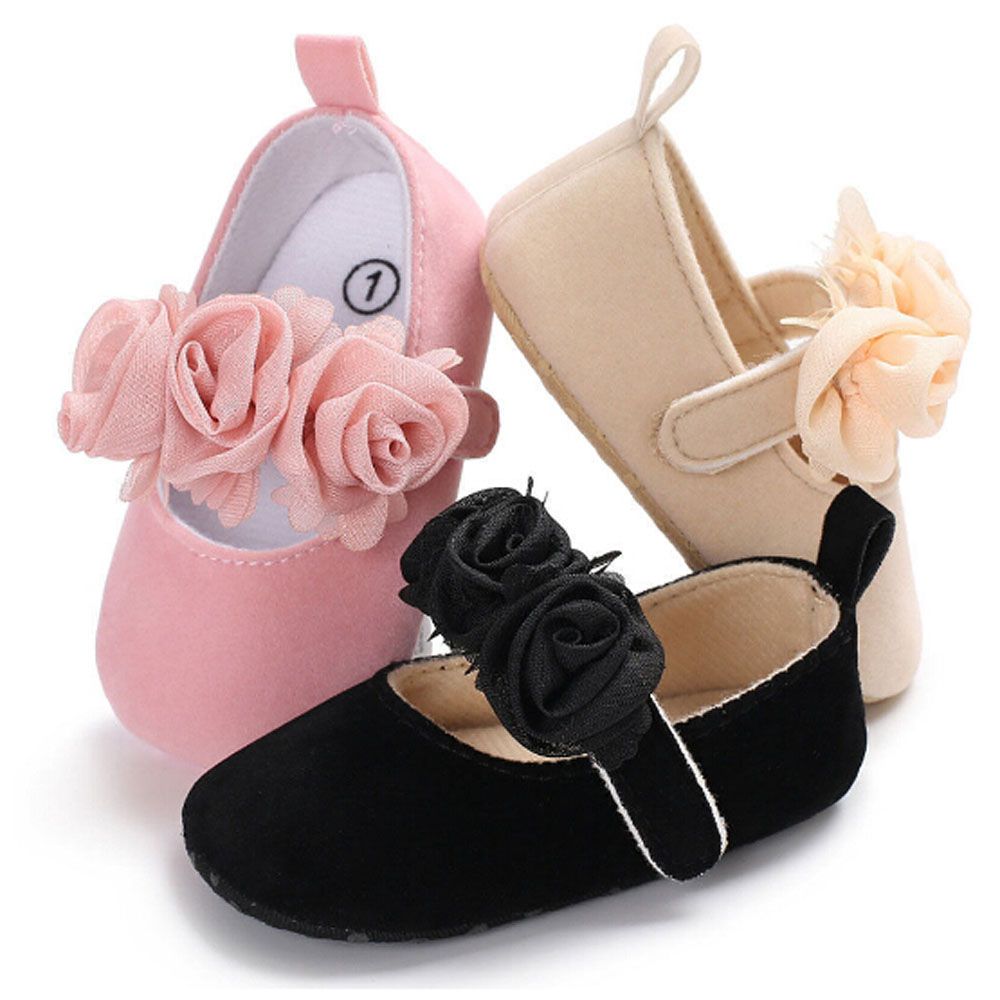 Newborn Infant Baby Girls Casual berceau Semelle Souple Anti-Dérapant Baskets Noeud Chaussures