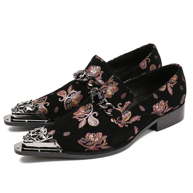 Acquistare Scarpe Italiane Uomo In Pelle Con Tacco Invisibile Uomo Fiore In  Velluto Nero Ricamato Loafres Scarpe Formali Da Uomo Slipon Economico |  Consegna Veloce E Qualità | It.Dhgate