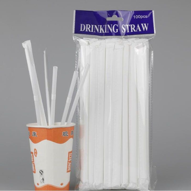 Extendable Flexible Plastic Drinking Straw Individually Wrapped Drink