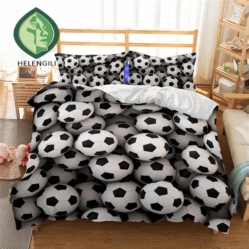 Helengili 3d Bedding Set Football Print Duvet Cover Lifelike Helengili 3d Bedding Set Football Print Duvet Cover Lifelike Bedclothes With Pillowcase Bed Home Textiles 2 3 Double Covers Comforters Sets From