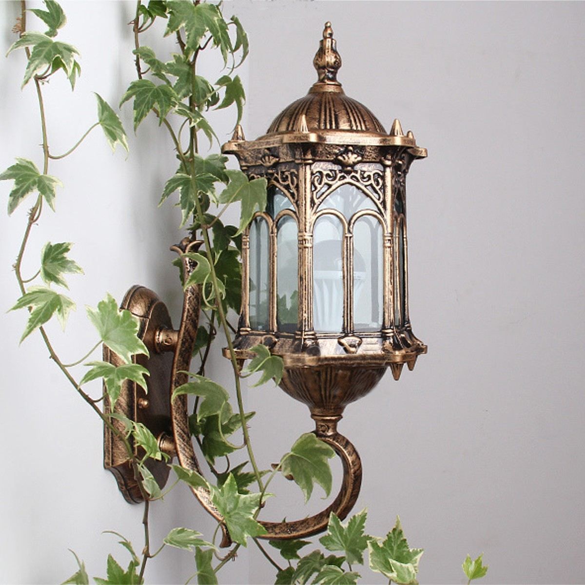 2018 E27 Antique Bronze Outdoor Exterior Lantern Light Sconce Garden ... 2018 E27 Antique Bronze Outdoor Exterior Lantern Light Sconce Garden ...