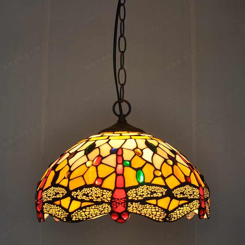 European Dragonfly Tiffany Chandelier Restaurant Bar Vintage European Dragonfly Tiffany Chandelier Restaurant Bar Vintage Nostalgic Colored Glass Lighting Coffee Creative Lamps With 149 19 Piece On