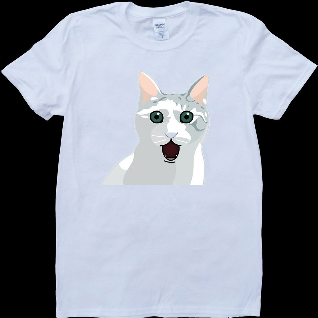 Oh My God Omg Cat Funny Meme Mens White Custom Made T Shirt